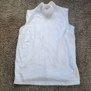 Hastings & Smith White Sleeveless Turtleneck Woman's Size 8